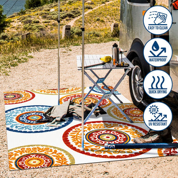 Circus Medallion High-low Indoor/outdoor Area Rug